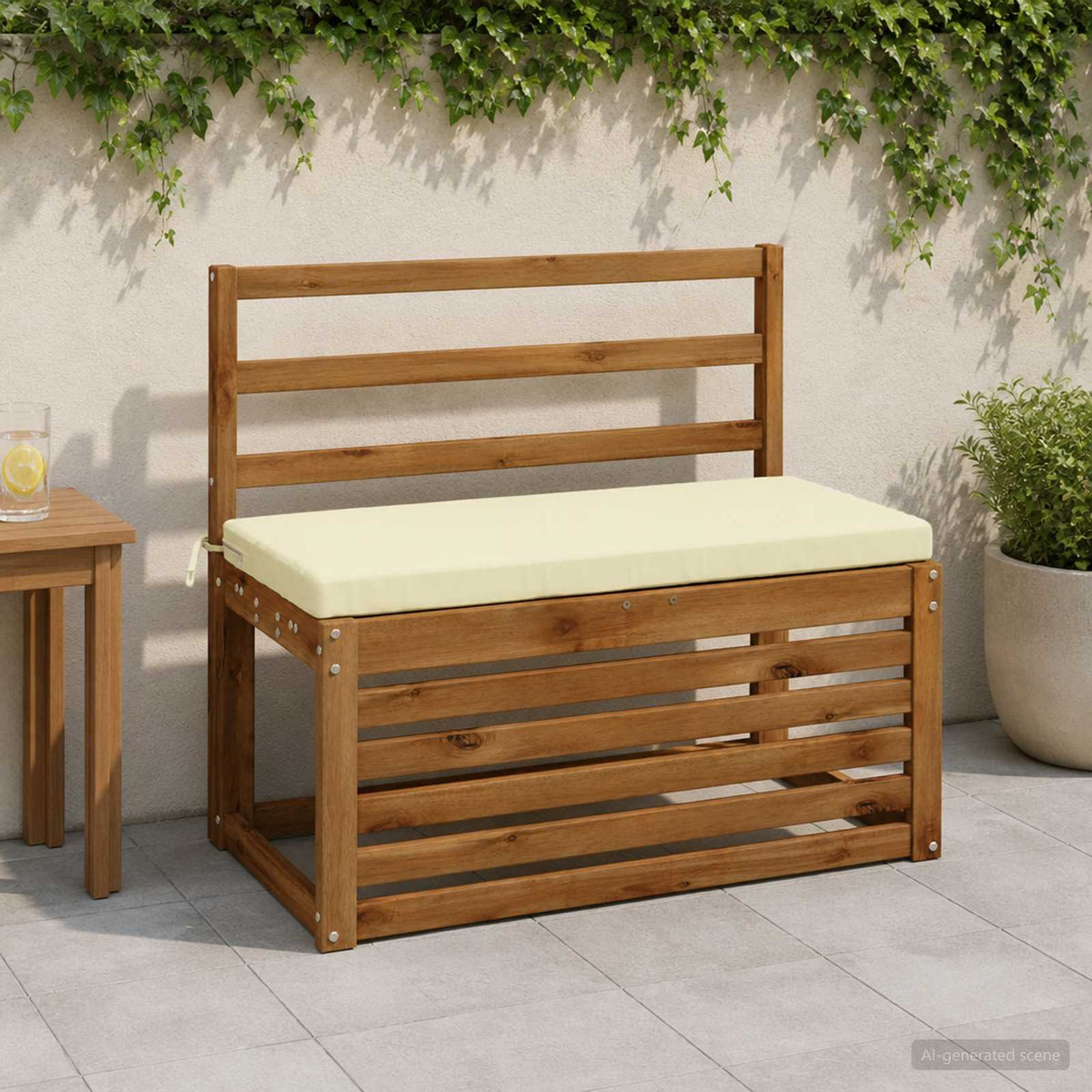 2-Piece Bench Cushions SOEST 2 pcs 100% Polyester Cream