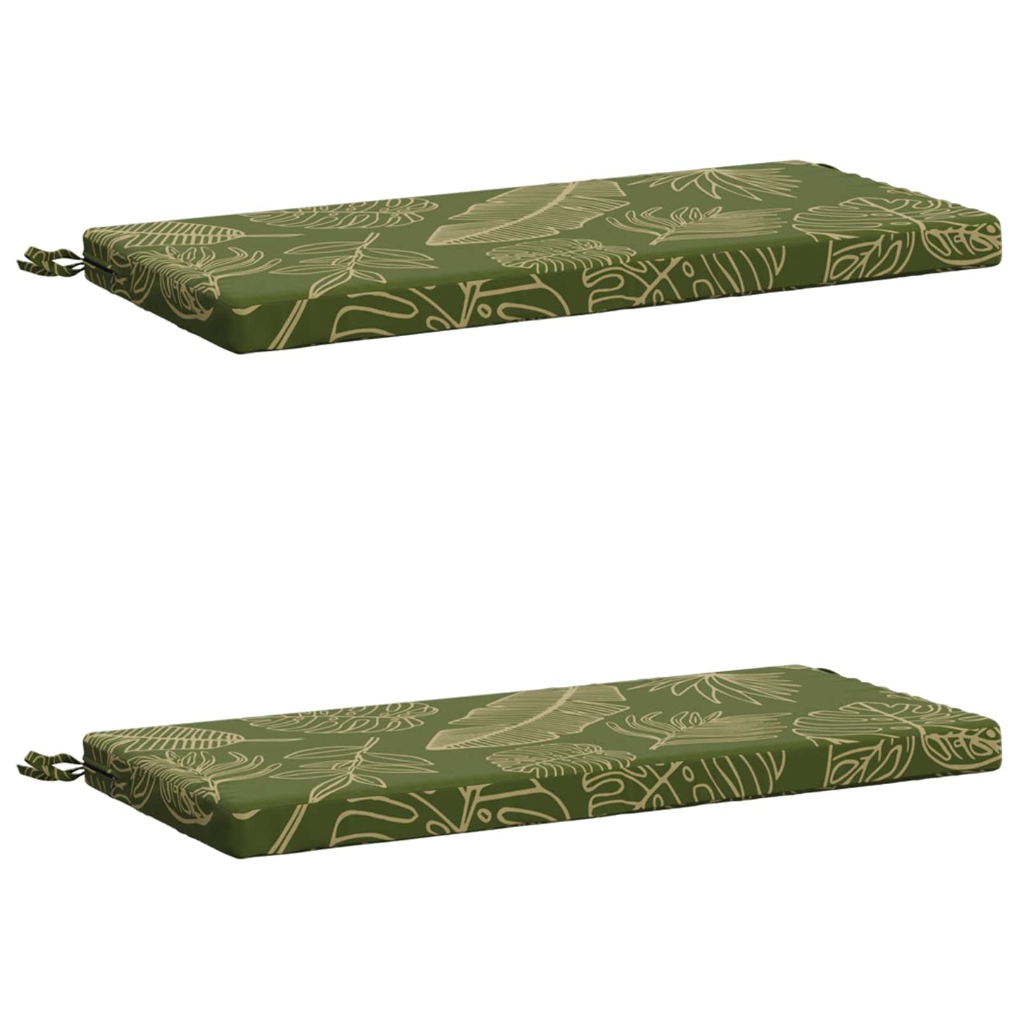 2-Piece Bench Cushions SOEST 2 pcs 100% Polyester Leaf Design