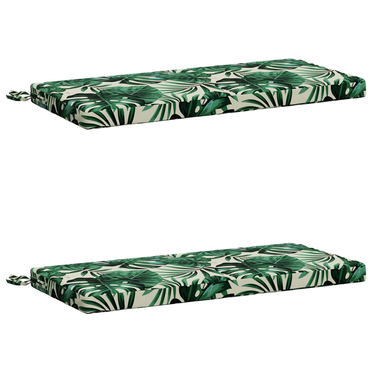 2-Piece Bench Cushions SOEST 2 pcs 100% Polyester Leaf Pattern