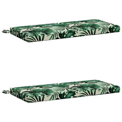2-Piece Bench Cushions SOEST 2 pcs 100% Polyester Leaf Pattern