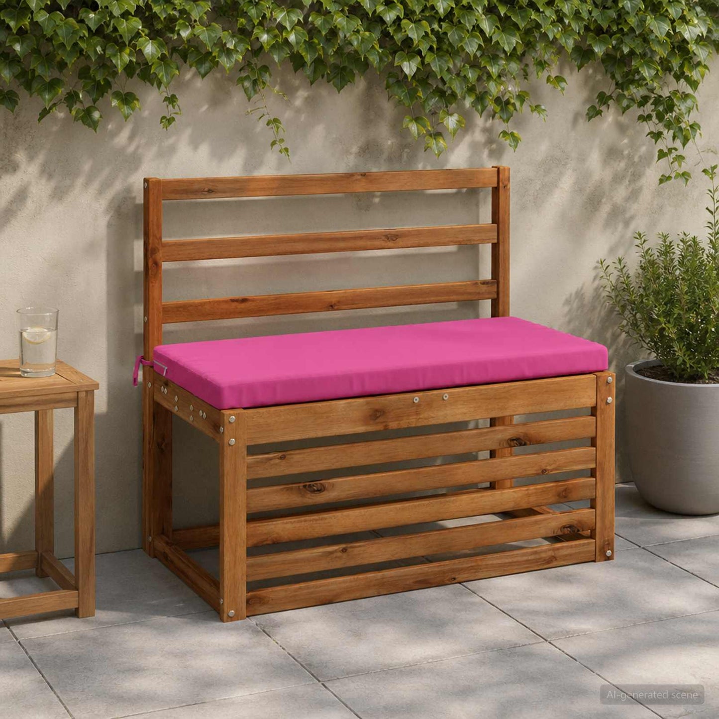 Bench Cushion SOEST 100% Polyester Pink 60 x 40 x 5 cm