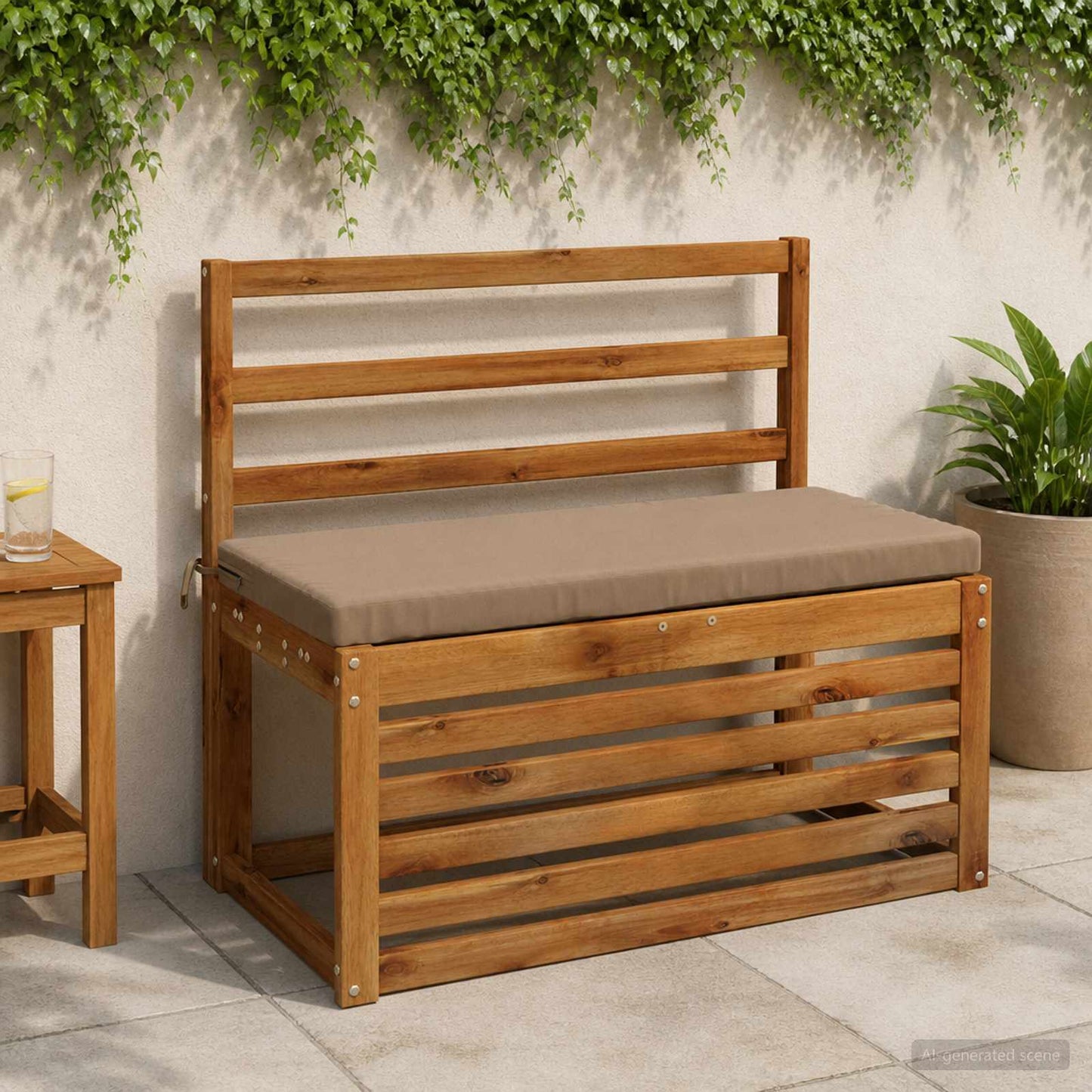 Bench Cushion SOEST 100% Polyester Taupe 80 x 40 x 5 cm