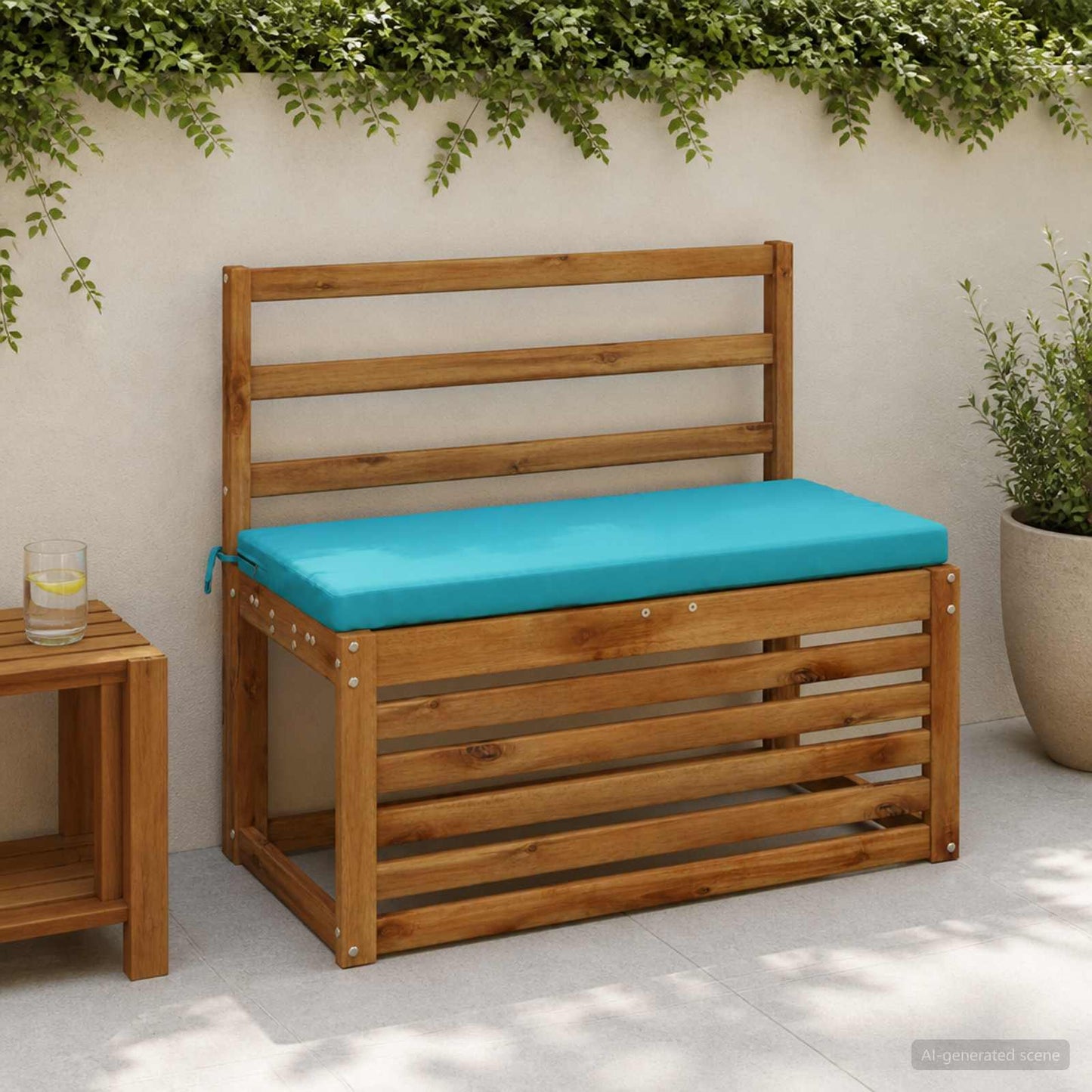 Bench Cushion SOEST 100% Polyester Turquoise 60 x 40 x 5 cm