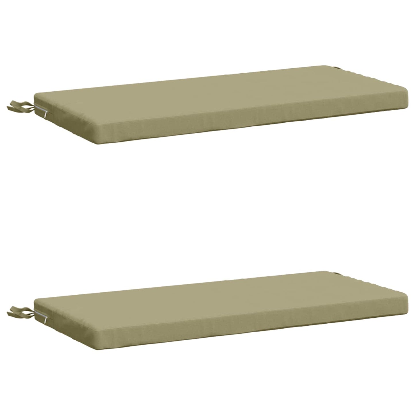 2-Piece Bench Cushions SOEST 2 pcs 100% Polyester Light Green
