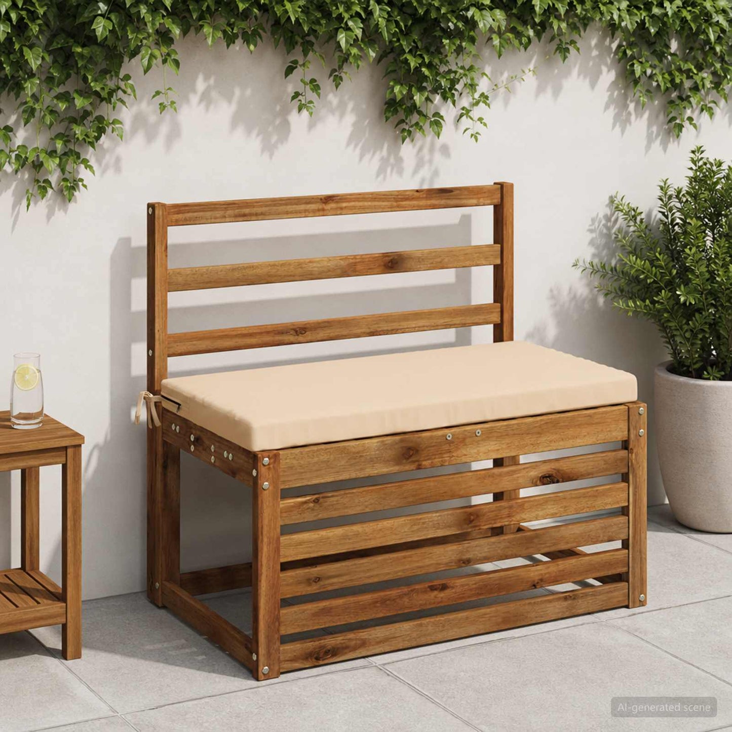 Bench Cushion SOEST 100% Polyester Cream 80 x 40 x 5 cm