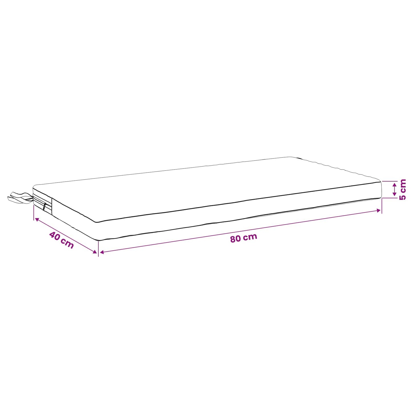 Bench Cushion SOEST 100% Polyester Cream 80 x 40 x 5 cm