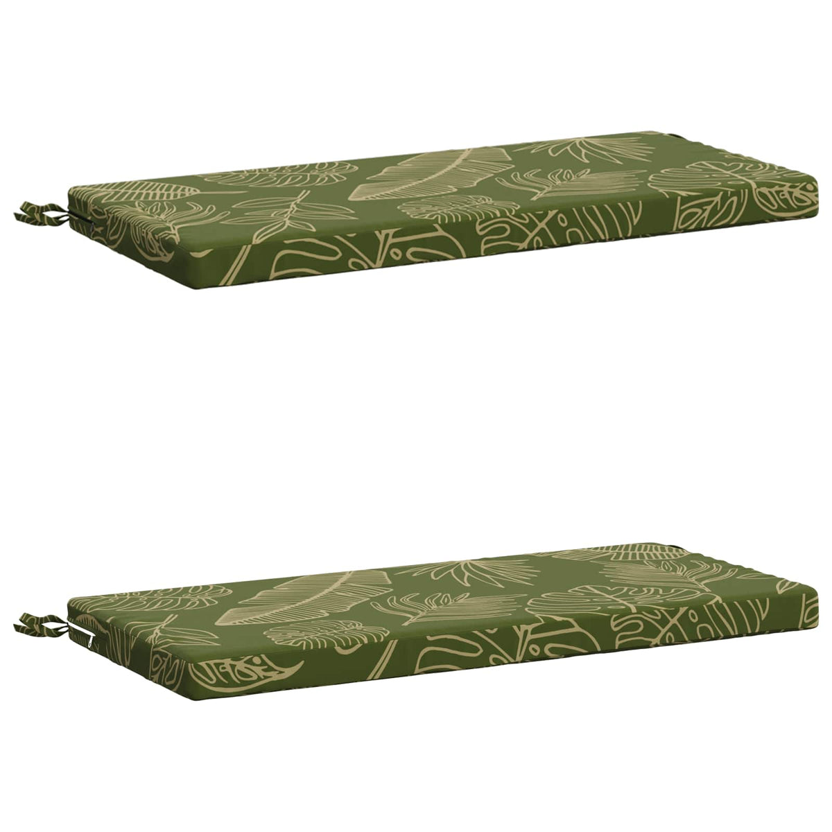2-Piece Bench Cushions SOEST 2 pcs 100% Polyester Leaf Design