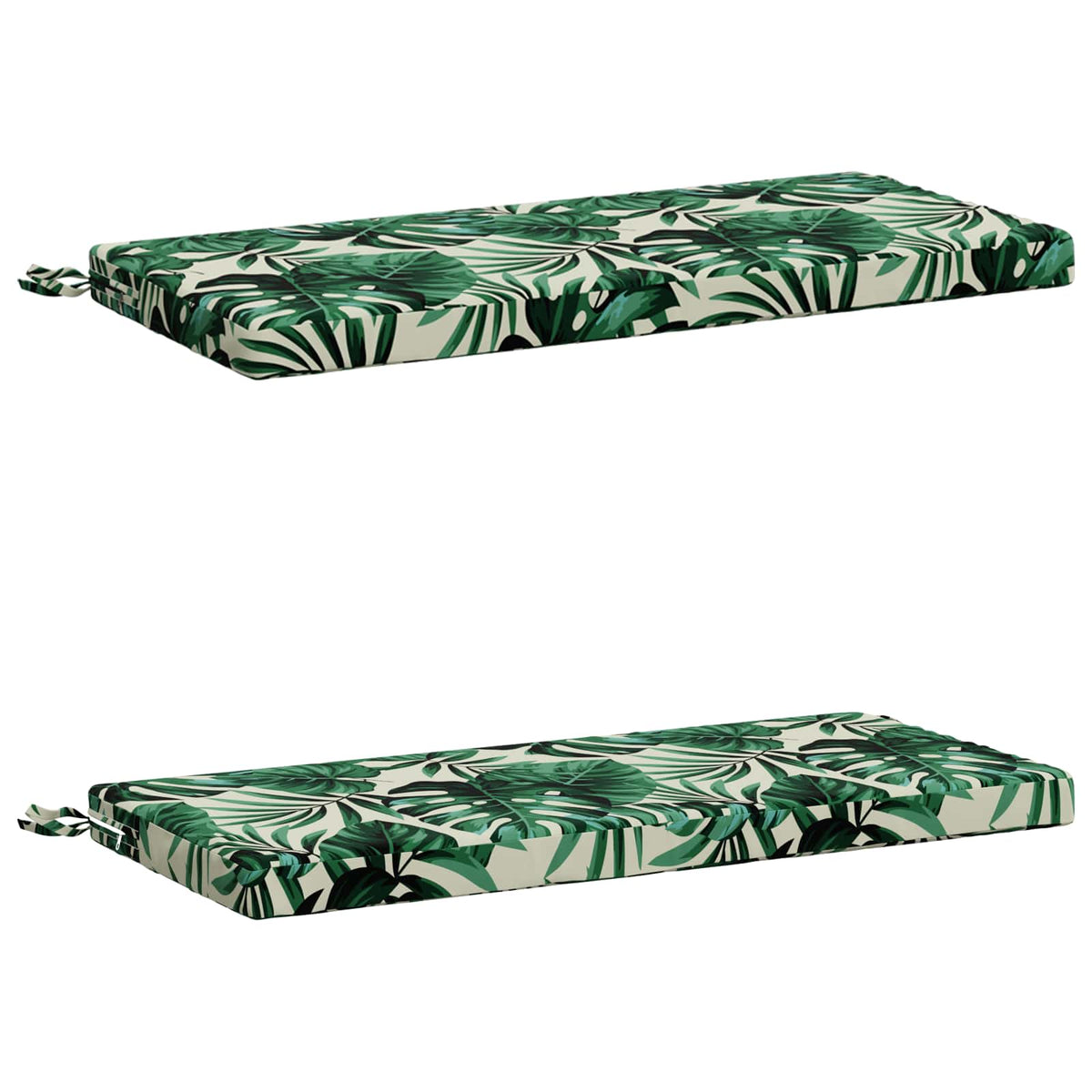 2-Piece Bench Cushions SOEST 2 pcs 100% Polyester Leaf Pattern