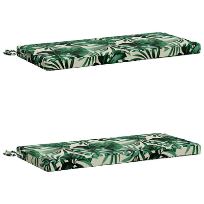 2-Piece Bench Cushions SOEST 2 pcs 100% Polyester Leaf Pattern