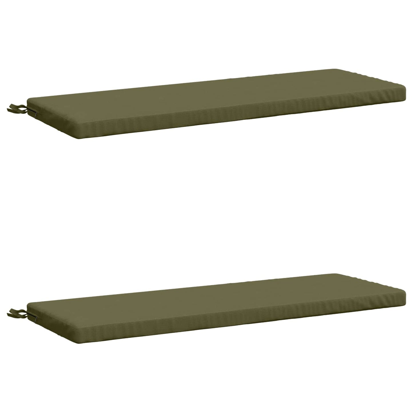 2-Piece Bench Cushions SOEST 2 pcs 100% Polyester Olive Green