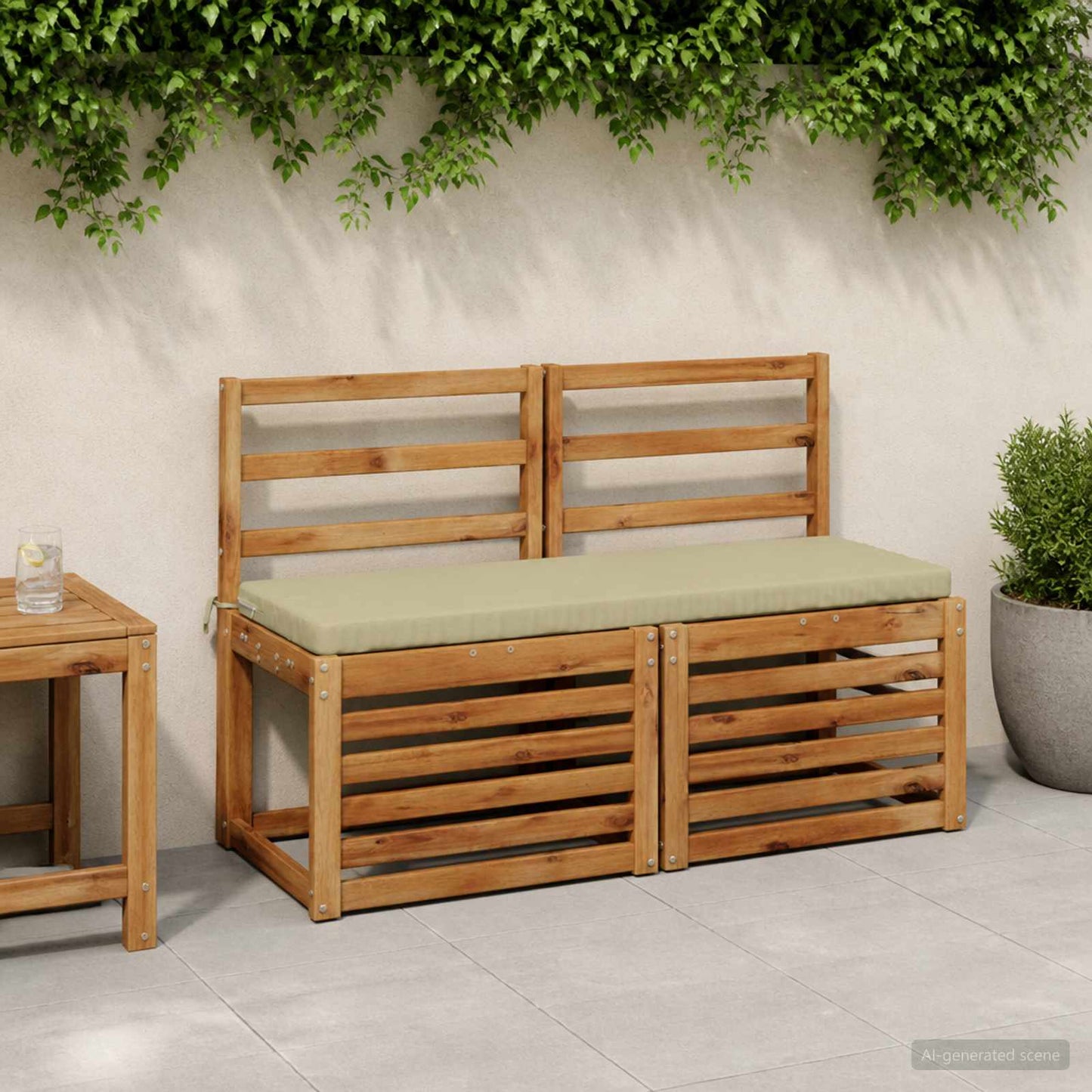 2-Piece Bench Cushions SOEST 2 pcs 100% Polyester Light Green