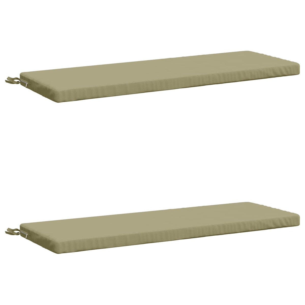 2-Piece Bench Cushions SOEST 2 pcs 100% Polyester Light Green