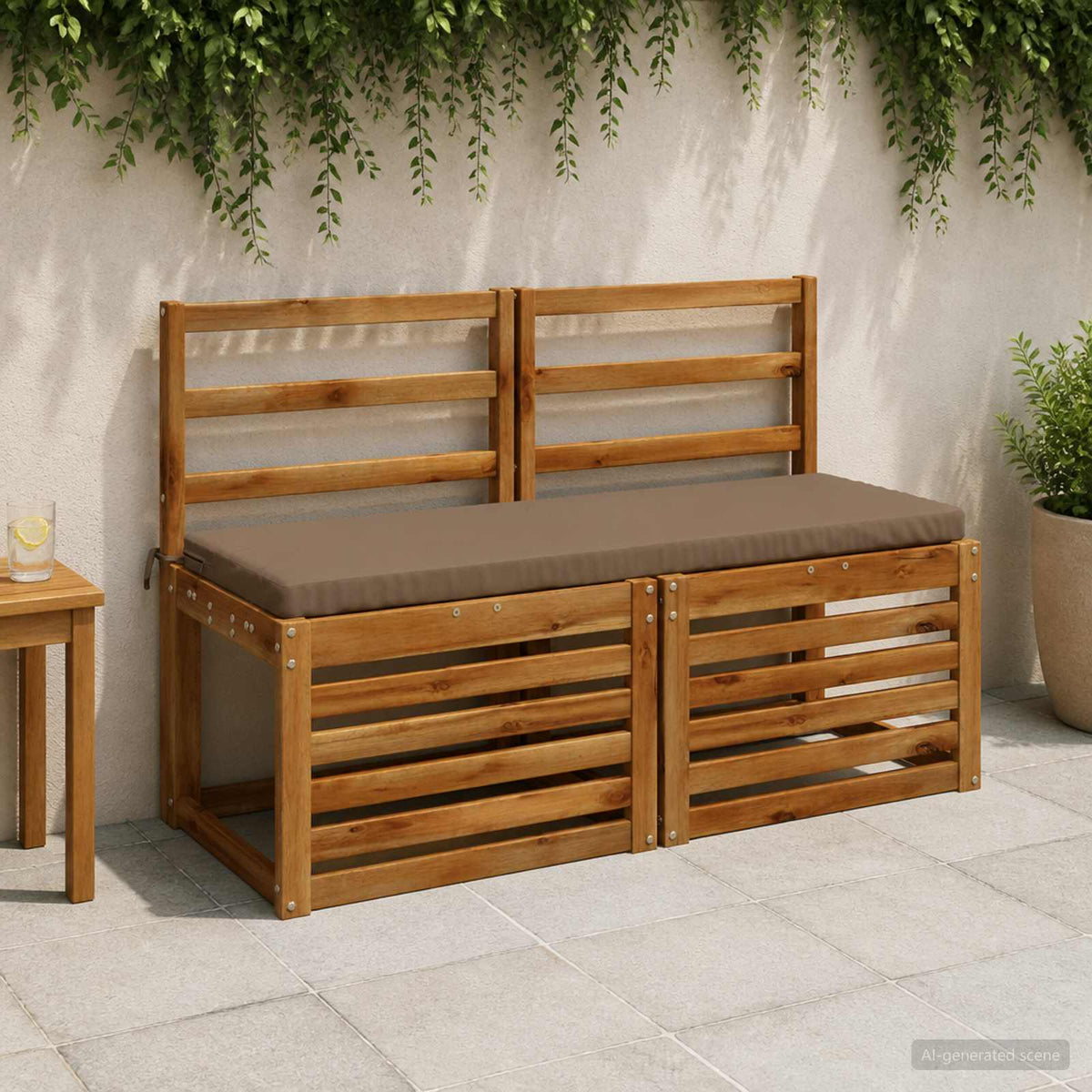 Bench Cushion SOEST 100% Polyester Taupe 100 x 40 x 5 cm