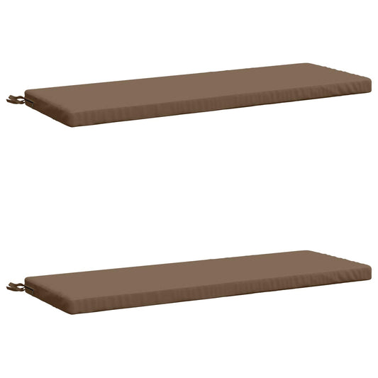 2-Piece Bench Cushions SOEST 100% Polyester Taupe