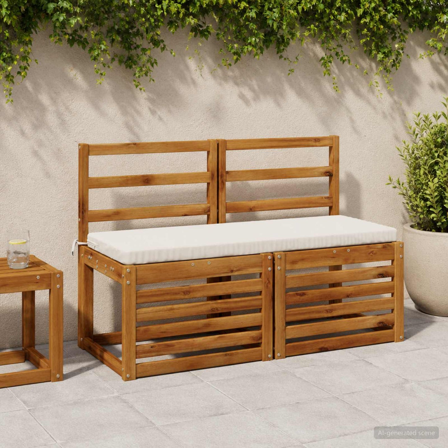 Bench Cushion SOEST 100% Polyester White 120 x 40 x 5 cm