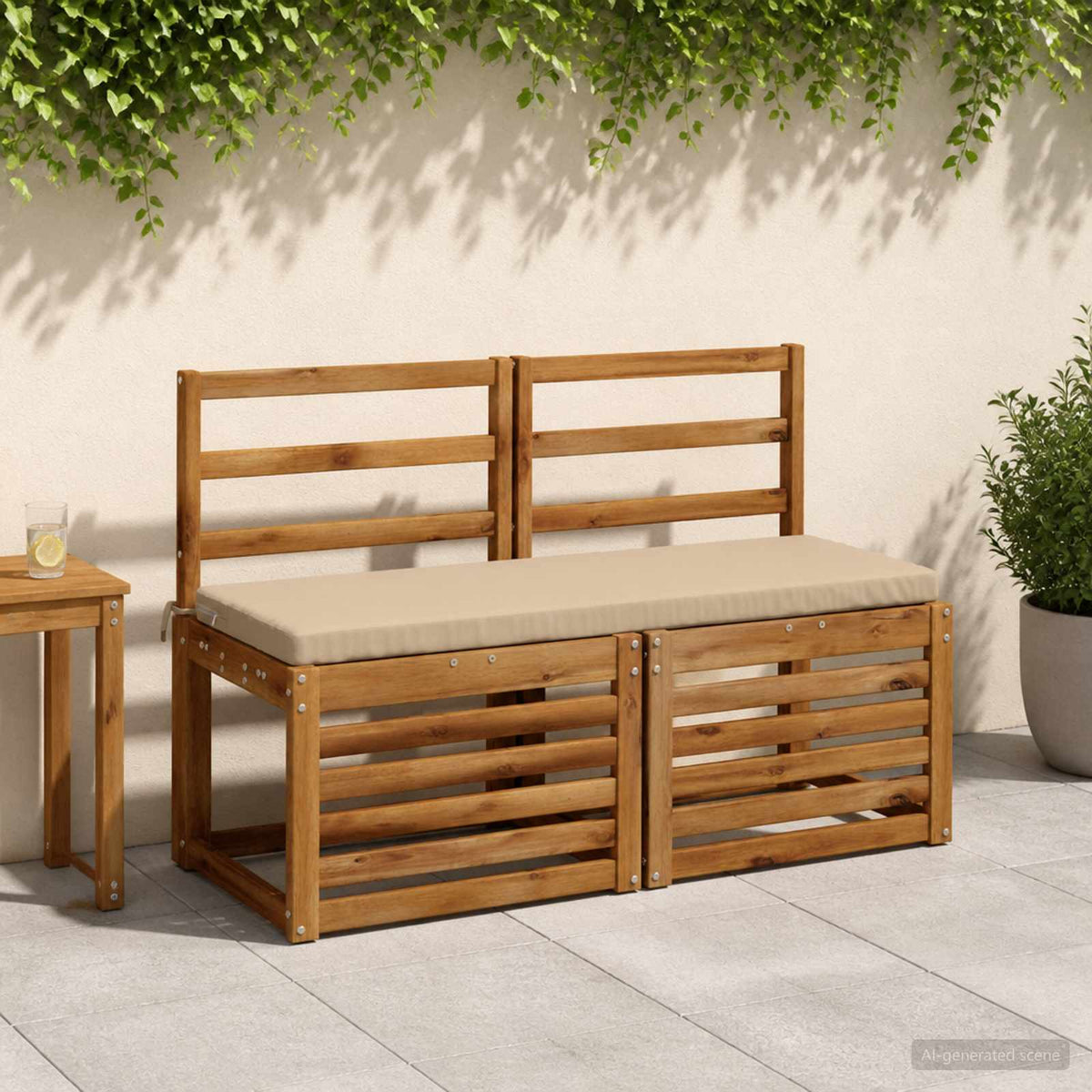 Bench Cushion SOEST 100% Polyester Sand 100 x 40 x 5 cm