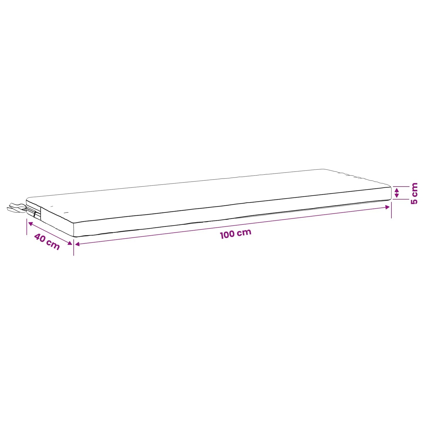 Bench Cushion SOEST 100% Polyester Sand 100 x 40 x 5 cm