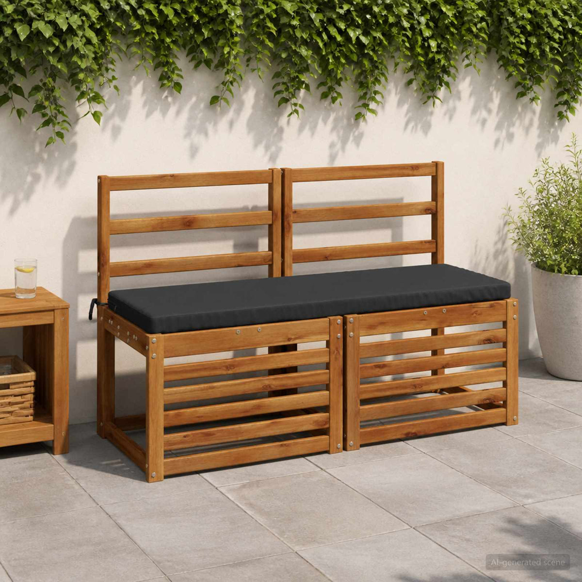 2-Piece Bench Cushions SOEST 2 pcs 100% Polyester Dark Blue