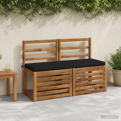2-Piece Bench Cushions SOEST 2 pcs 100% Polyester Black