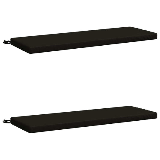 2-Piece Bench Cushions SOEST 2 pcs 100% Polyester Black