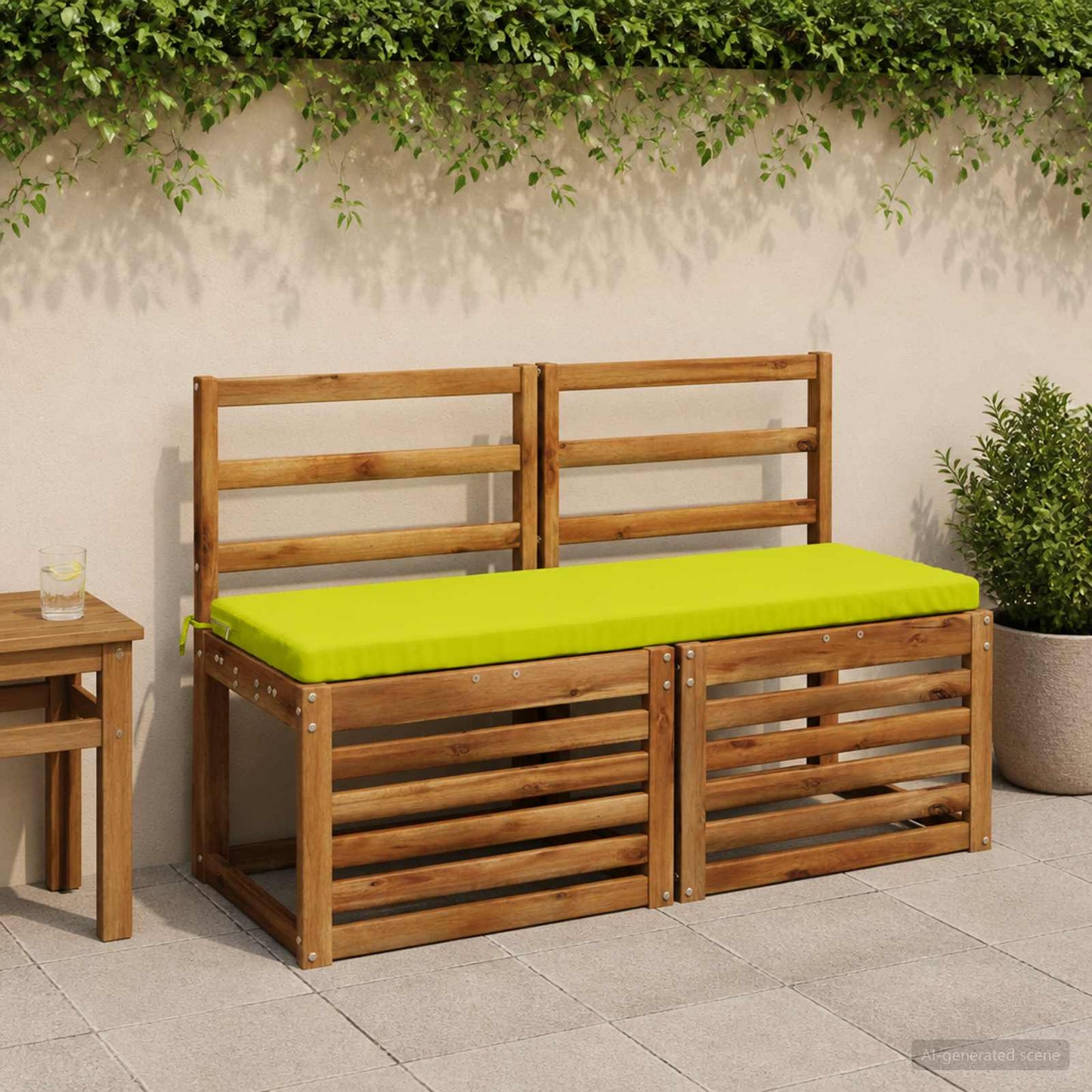 Bench Cushion SOEST 100% Polyester Bright Green 100 x 40 x 5 cm