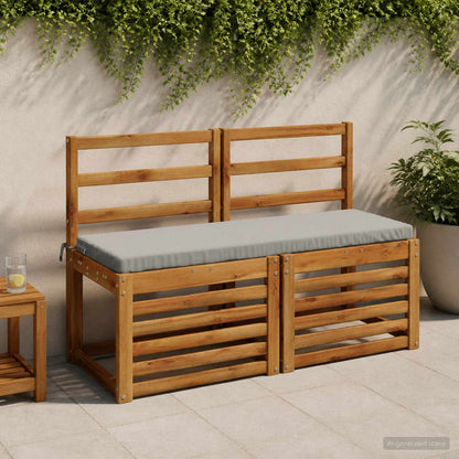 2-Piece Bench Cushions SOEST 2 pcs 100% Polyester Grey