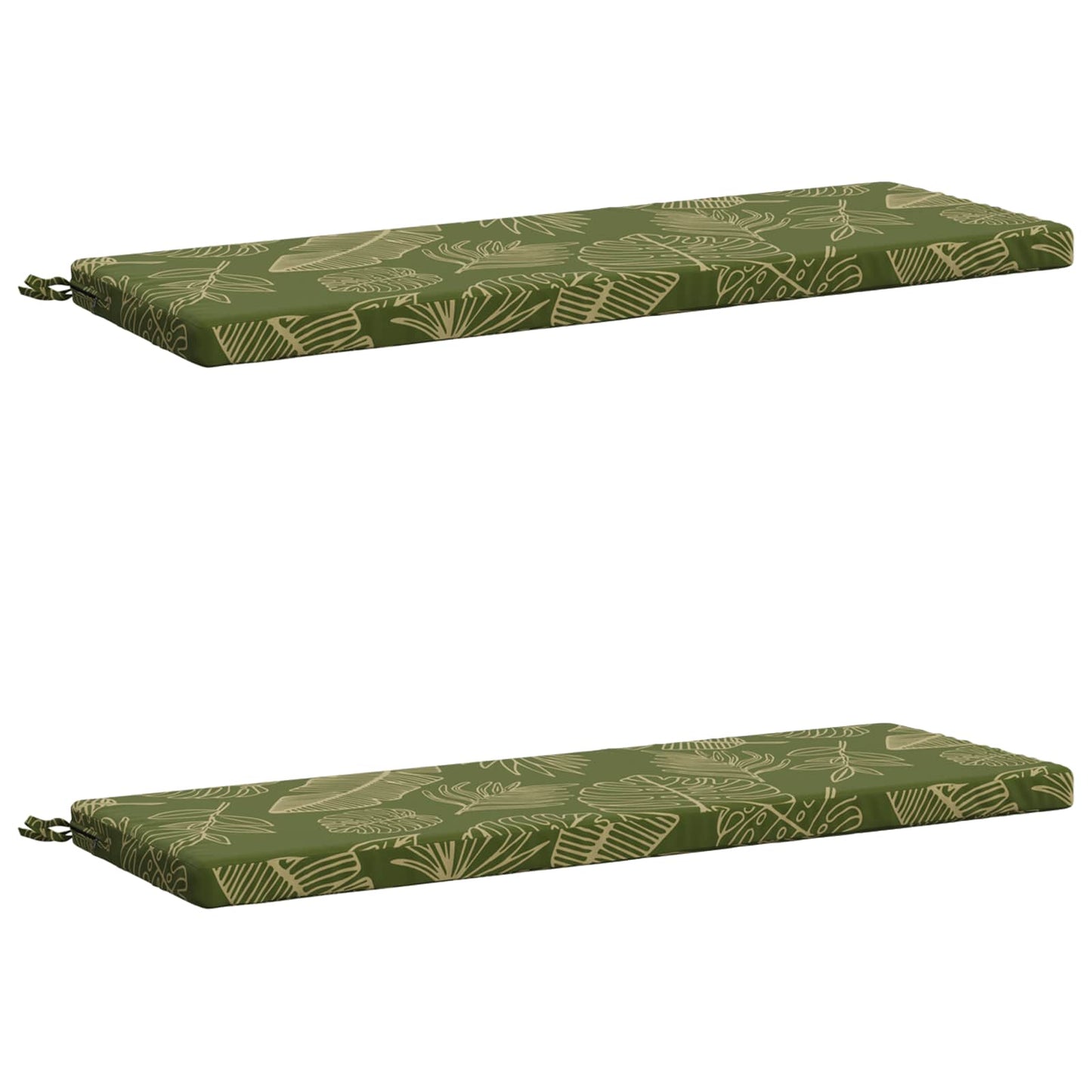 2-Piece Bench Cushions SOEST 2 pcs 100% Polyester Leaf Design