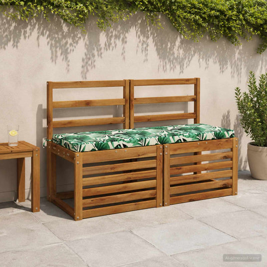 Bench Cushion SOEST 100% Polyester Leaf Pattern 110 x 40 x 5 cm