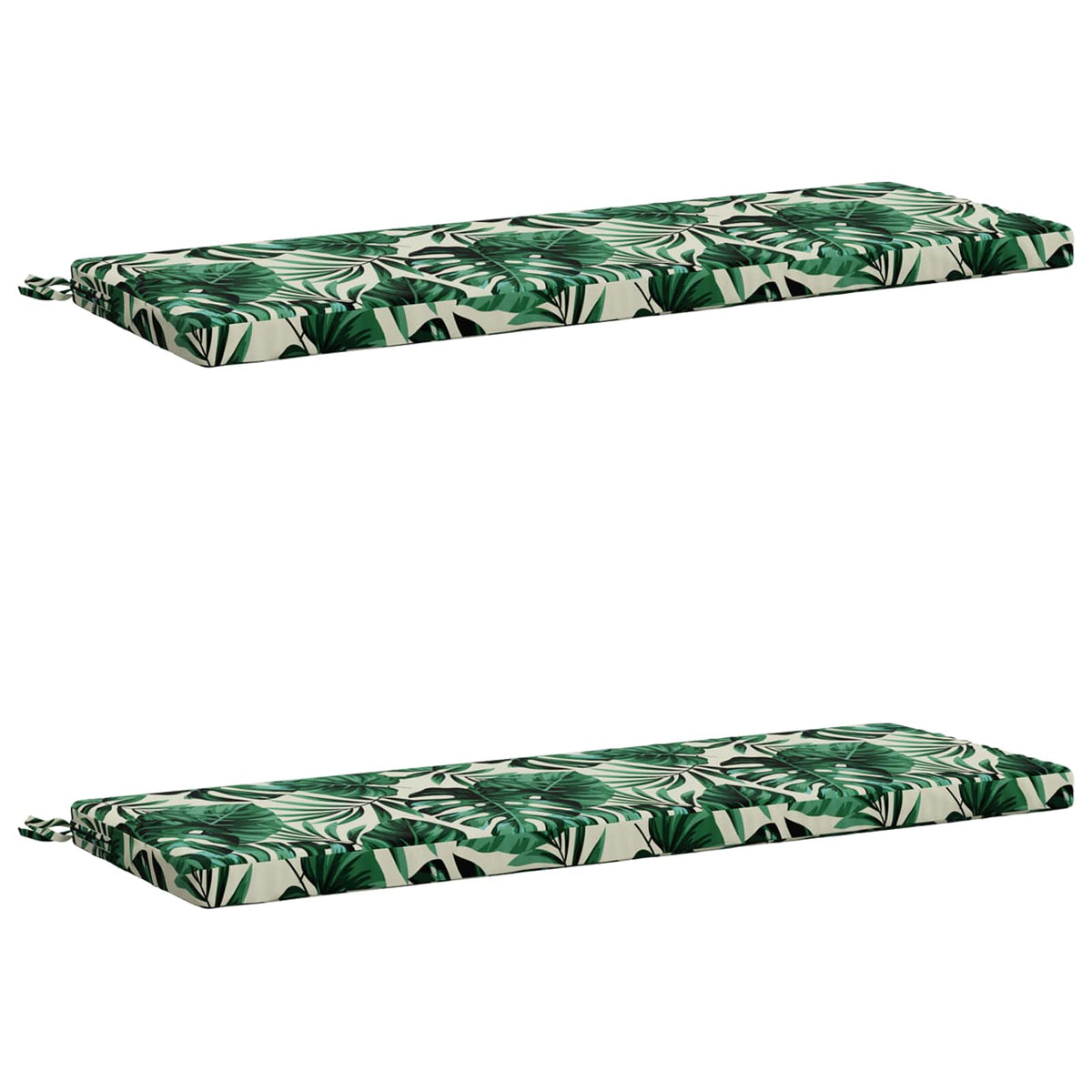 2-Piece Bench Cushions SOEST 2 pcs 100% Polyester Leaf Pattern