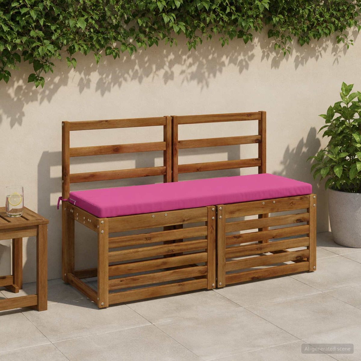 2-Piece Bench Cushions SOEST 2 pcs 100% Polyester Pink