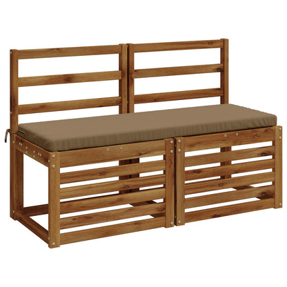 2-Piece Bench Cushions SOEST 2 pcs 100% Polyester Taupe