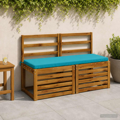 2-Piece Bench Cushions SOEST 2 pcs 100% Polyester Turquoise