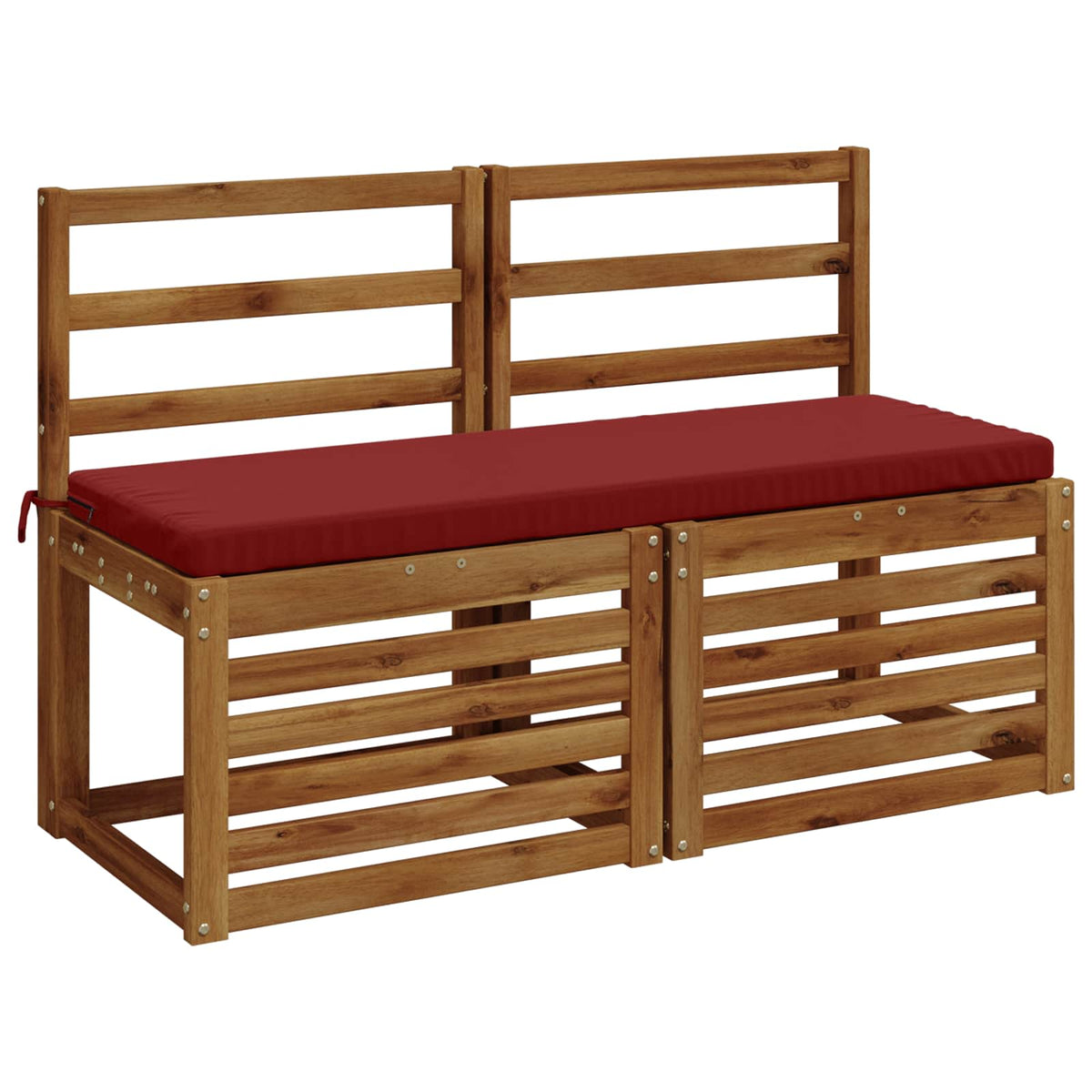 2-Piece Bench Cushions SOEST 2 pcs 100% Polyester Wine Red