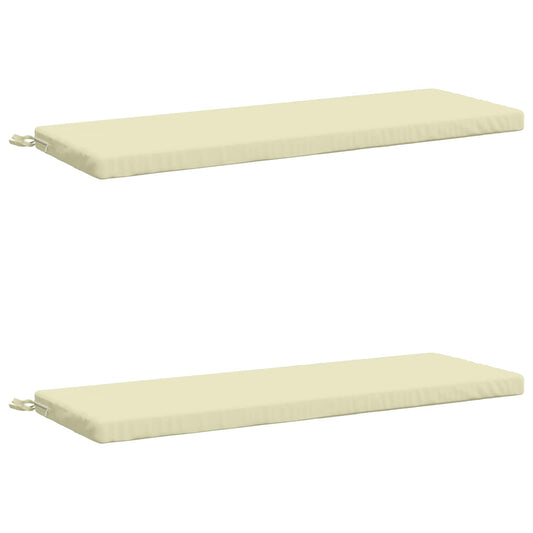 2-Piece Bench Cushions SOEST 2 pcs 100% Polyester Cream