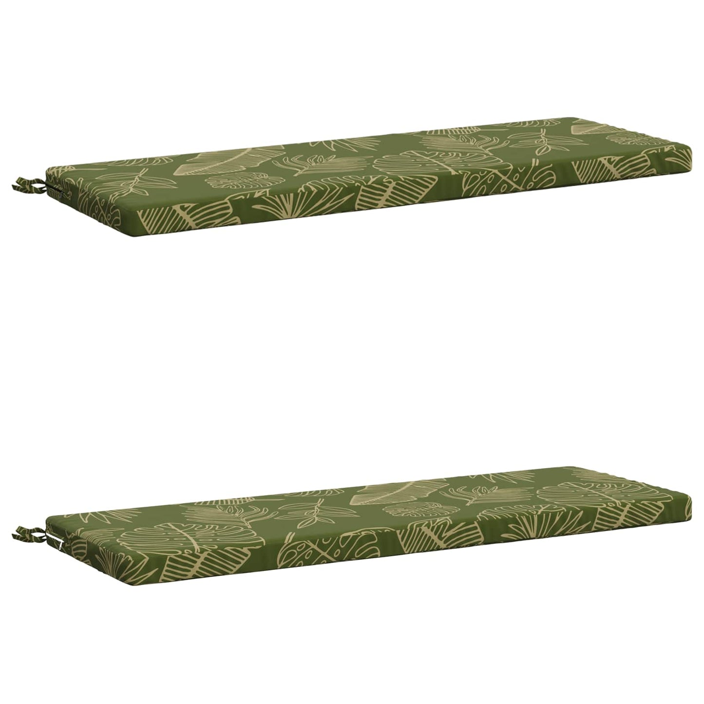 2-Piece Bench Cushions SOEST 2 pcs 100% Polyester Leaf Design