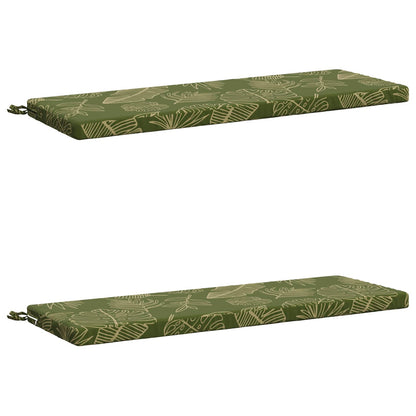 2-Piece Bench Cushions SOEST 2 pcs 100% Polyester Leaf Design