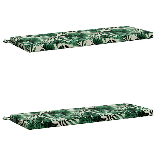 2-Piece Bench Cushions SOEST 2 pcs 100% Polyester Leaf Pattern