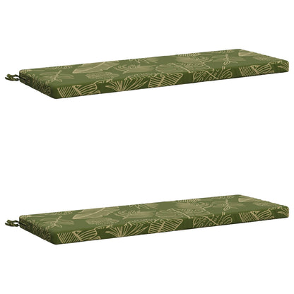 2-Piece Bench Cushions SOEST 2 pcs 100% Polyester Leaf Design