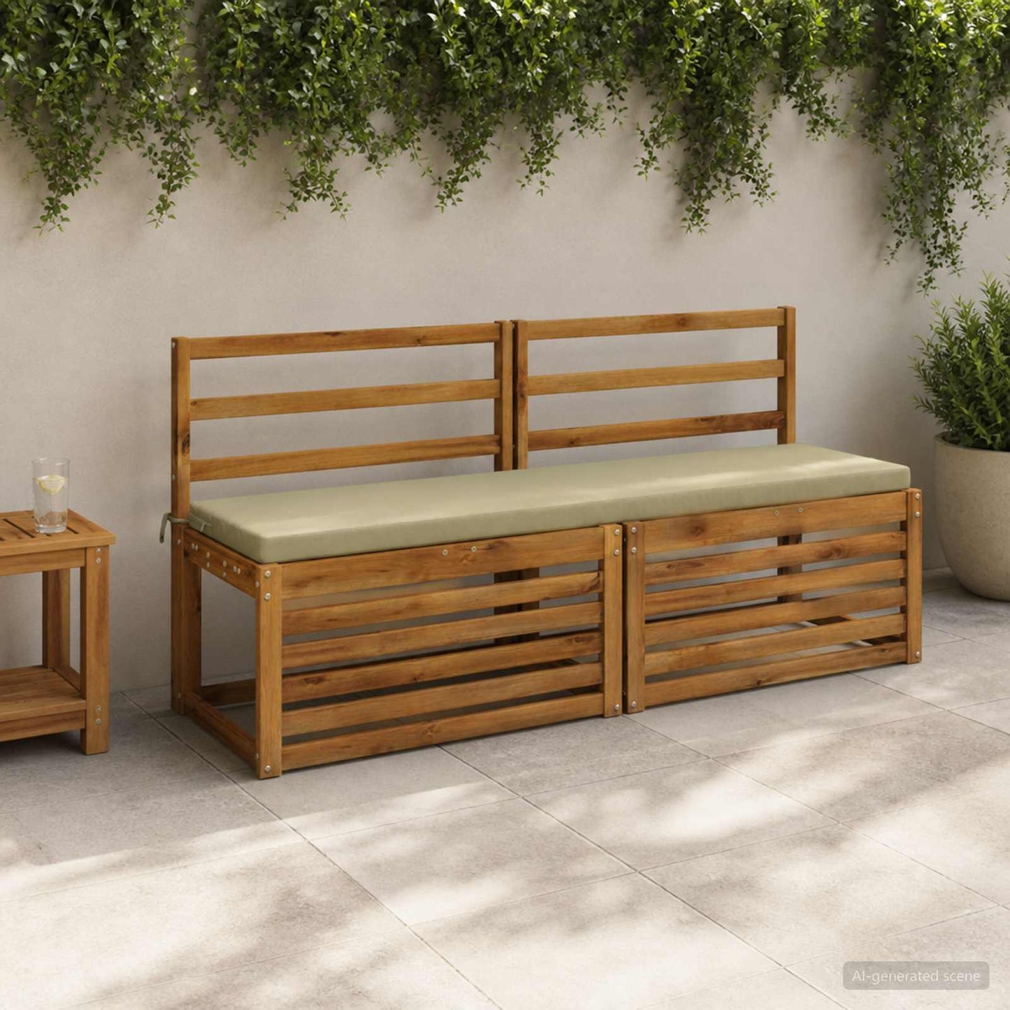 2-Piece Bench Cushions SOEST 2 pcs 100% Polyester Light Green