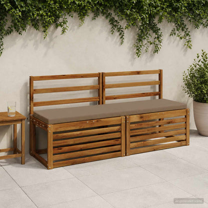 2-Piece Bench Cushions SOEST 2 pcs 100% Polyester Taupe