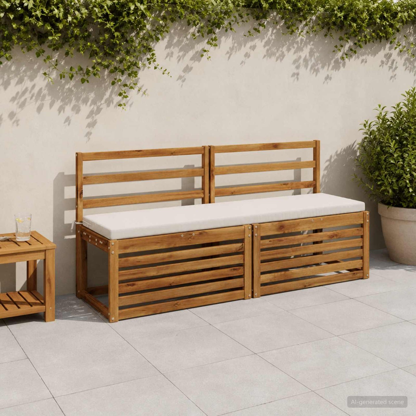 Bench Cushion SOEST 100% Polyester White 150 x 40 x 5 cm