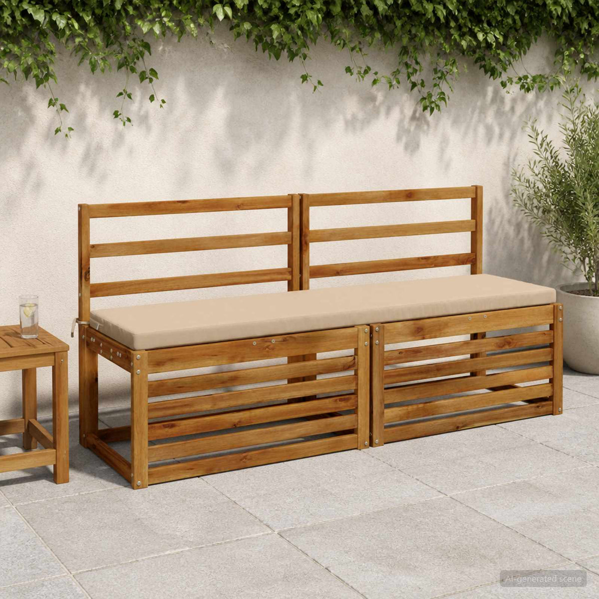 Bench Cushion SOEST 100% Polyester Sand 150 x 40 x 5 cm