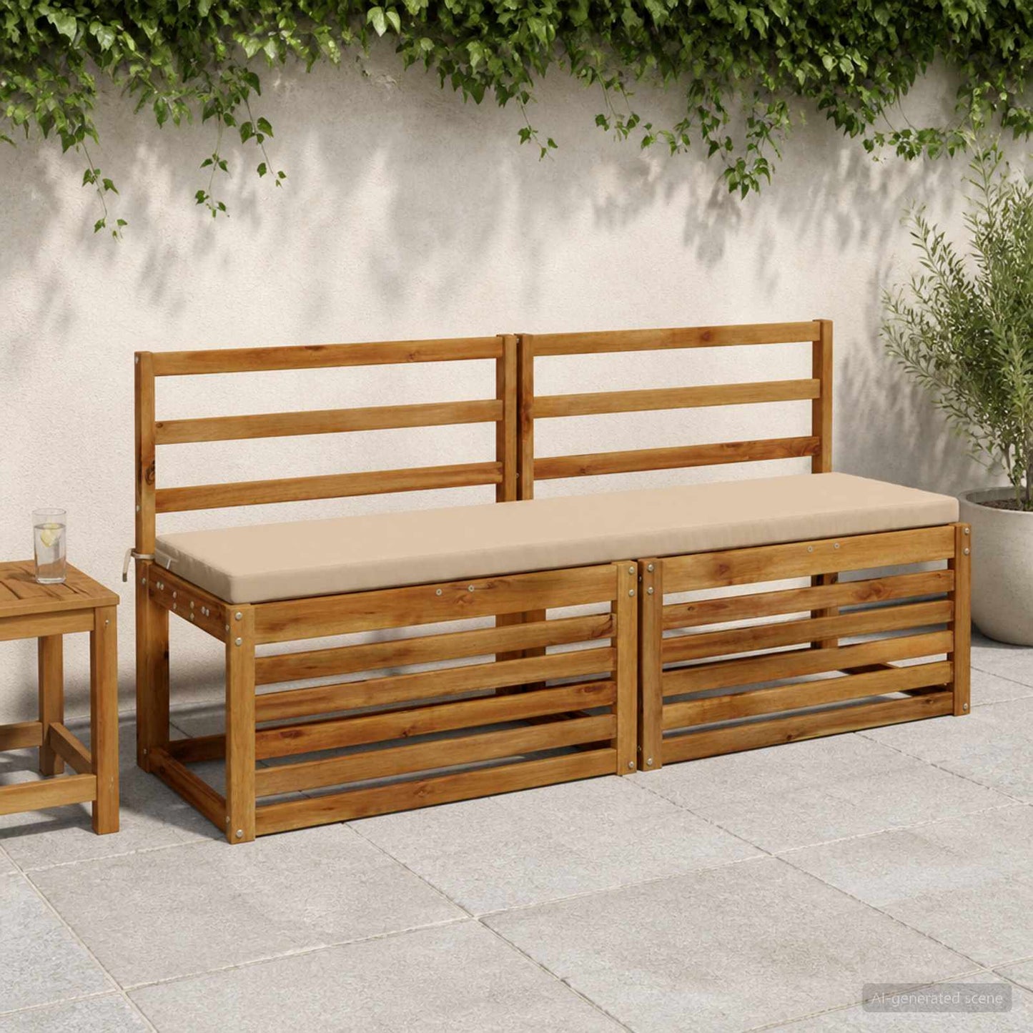 Bench Cushion SOEST 100% Polyester Sand 160 x 40 x 5 cm