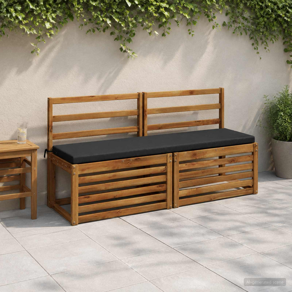 2-Piece Bench Cushions SOEST 2 pcs 100% Polyester Dark Blue