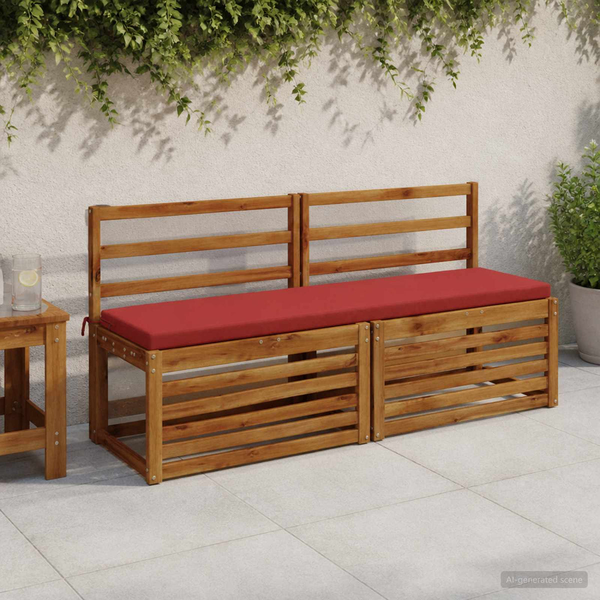 Bench Cushion SOEST 100% Polyester Red 160 x 40 x 5 cm