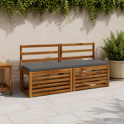 2-Piece Bench Cushions SOEST 2 pcs 100% Polyester Grey