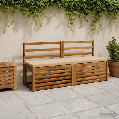 2-Piece Bench Cushions SOEST 2 pcs 100% Polyester Beige