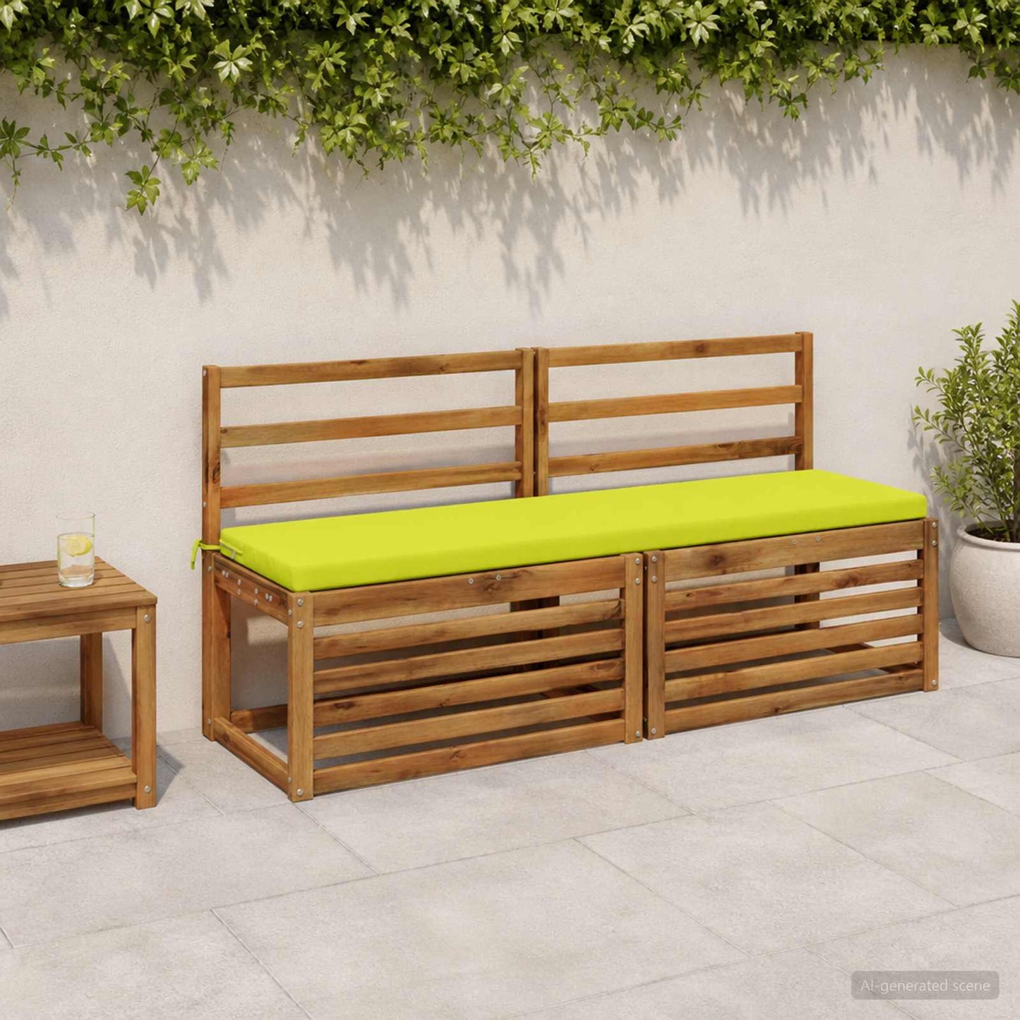 2-Piece Bench Cushions SOEST 2 pcs 100% Polyester Bright Green