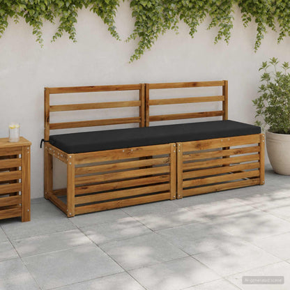 2-Piece Bench Cushions SOEST 2 pcs 100% Polyester Black