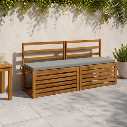 2-Piece Bench Cushions SOEST 2 pcs 100% Polyester Grey